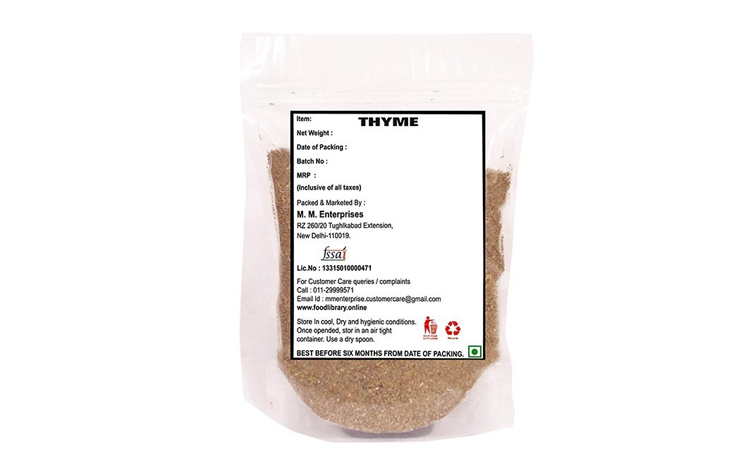 Food Library Dried Thyme Leaves    Pack  200 grams